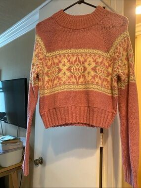 Lottie Moss cropped Fair isle sweater
